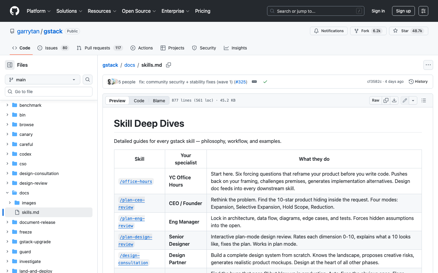 GStack Skills 文档——每个 Skill 的角色定义、工作方式和应用场景一览