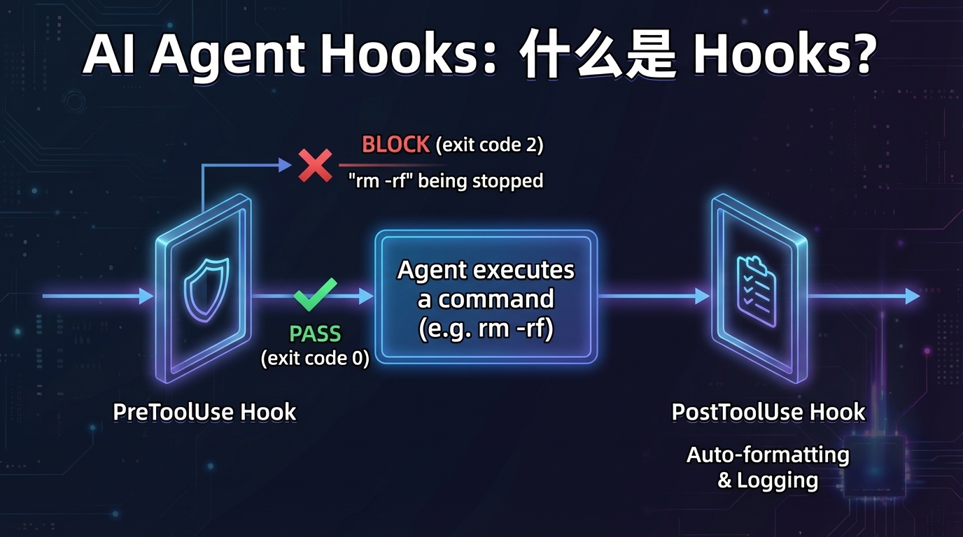 Hooks 工作原理——Agent 操作前后自动触发检查程序,通过则放行,不通过则拦截